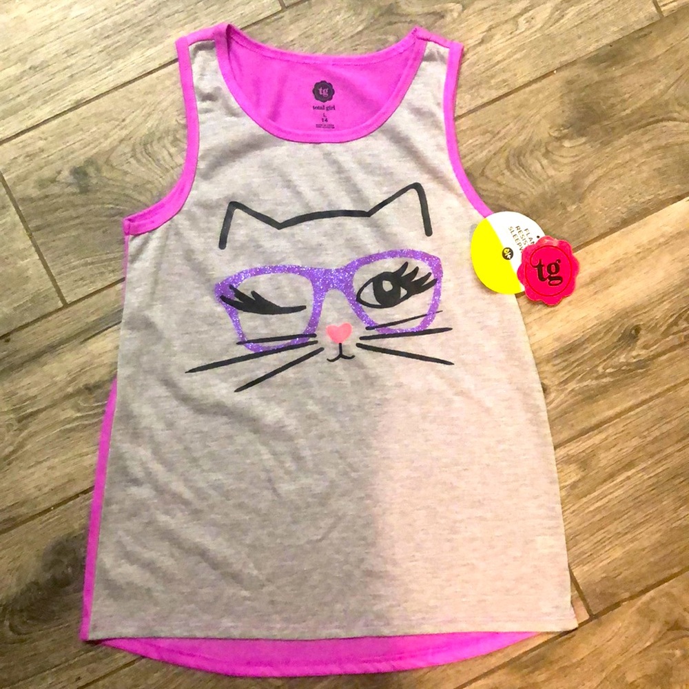 Total Girl Sleep Cat Tank Size 14 NWT Pajamas PJ